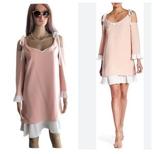 Nanette Lepore tie shoulder ruffle dress